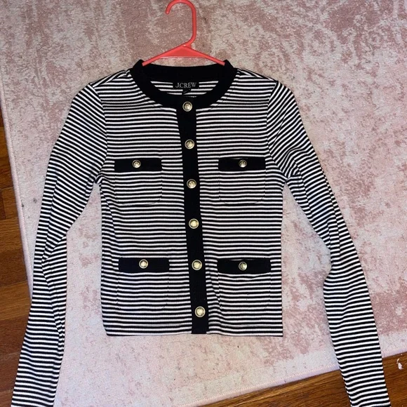 J. Crew black and White Striped Sweater - Picture 1 of 3